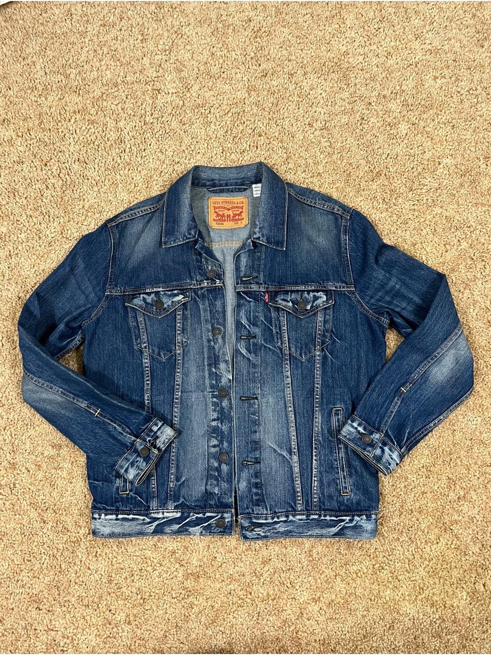 Levi Strauss & Co. Dark Blue Distressed Denim Jacket Women’s Large